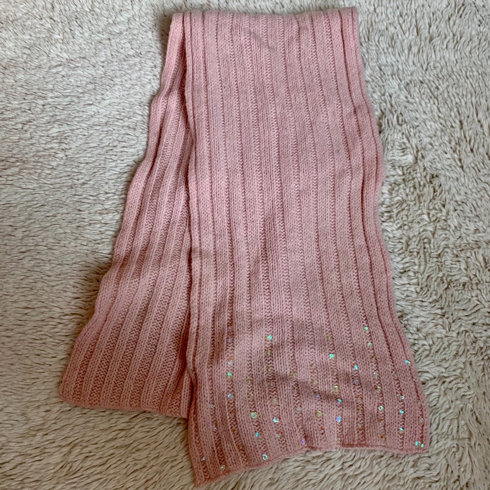 Pink NYC scarf with iridescent sequins K - Picture 3 of 4